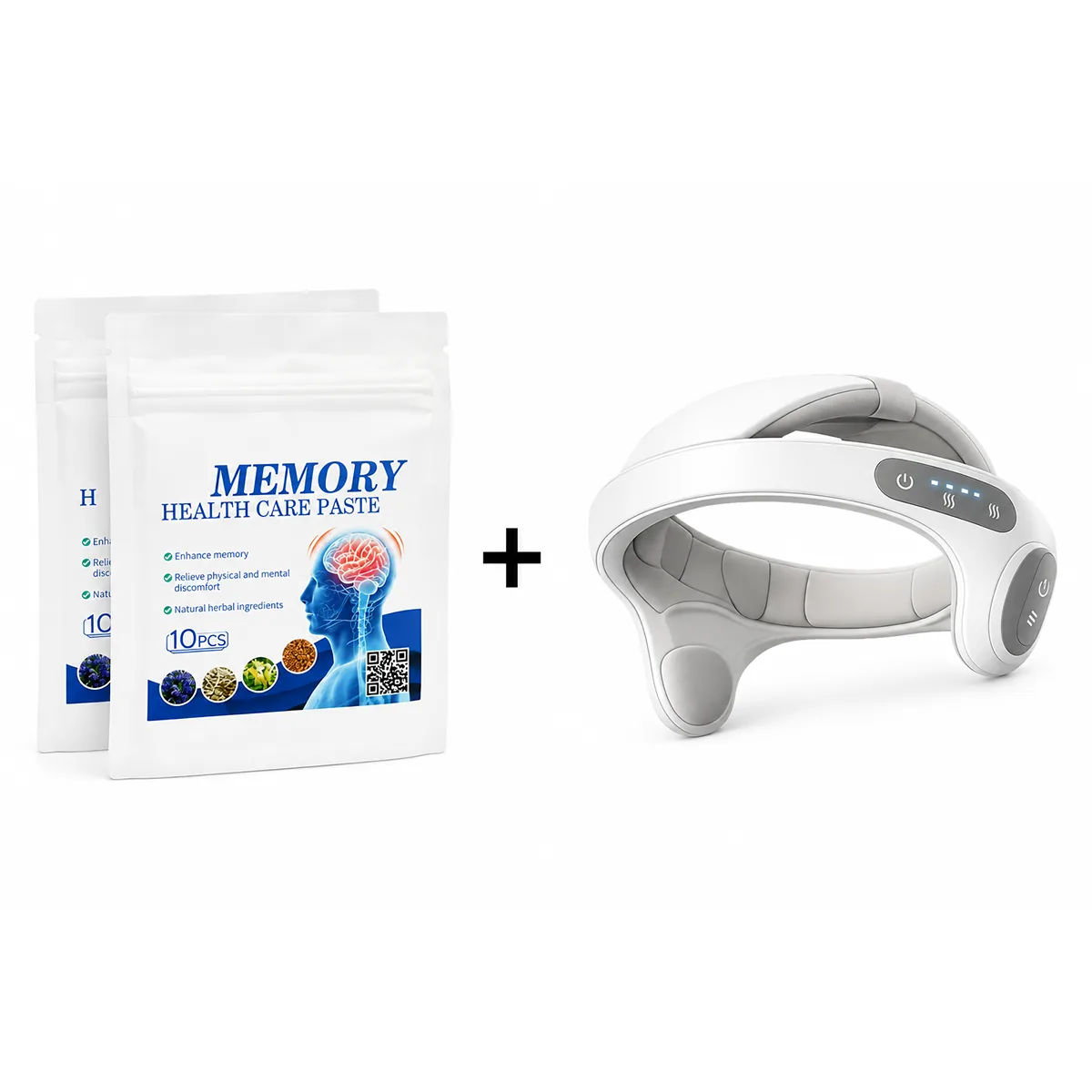 The Havenbrook Kit — Memory Health Care patches plus a white scalp massager instrument